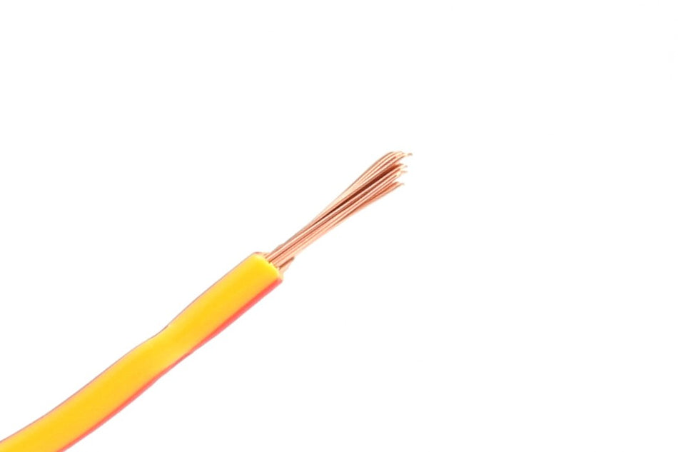 Kabel één aderig 1.0mm² Geel/Rood á 100 Meter