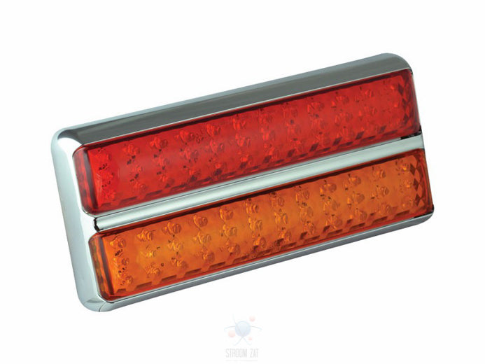 Led rem/achterlicht unit 200 x 92 x 28mm Chrome 200 serie slim-line dubbel