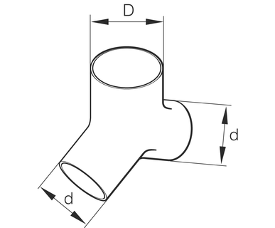 Y verdeelstuk 90/60/60 mm ( alleen bij 2-kanaals systeem )