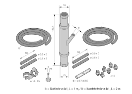 Tankaansluiting in ontluchtingsbuis 15/18mm Set