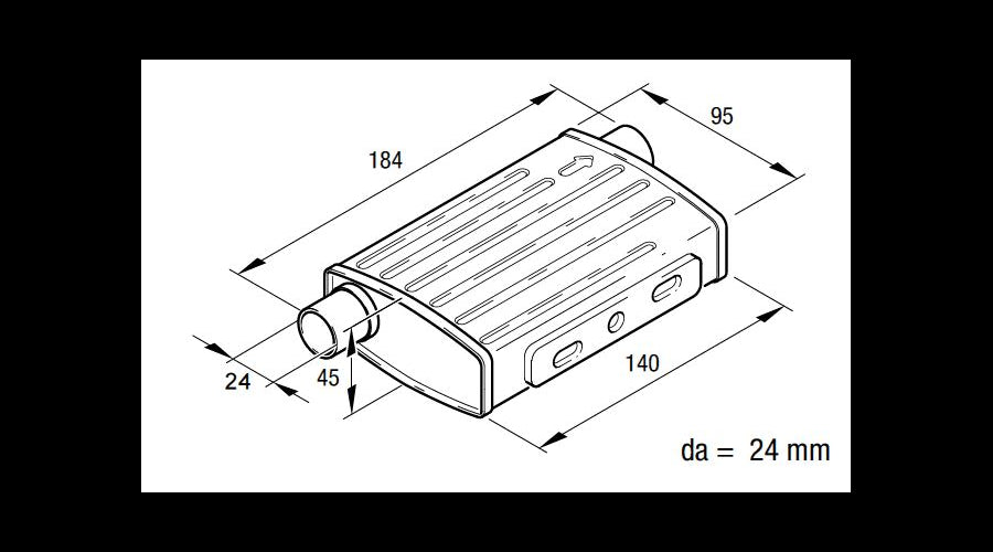 Uitlaatdemper 24mm (nieuw)