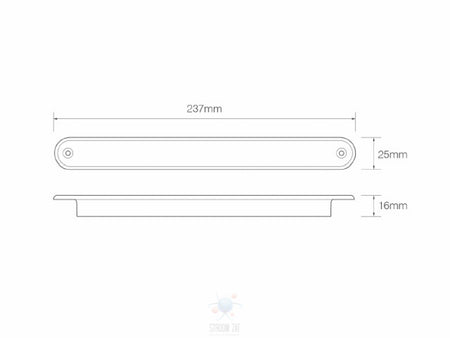 Led Strip Achteruitrijverlichting 24V 237 x 25 x 16 235 serie