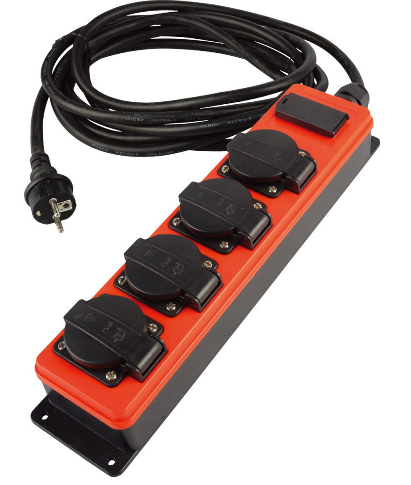 4 voudig stopcontact met USB en 5m kabel