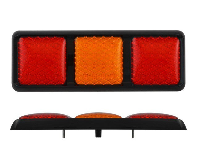 Led rem/achterlicht unit 284 x 100 x 27 Compleet compact achterlicht met ronde lensvormen (farm)