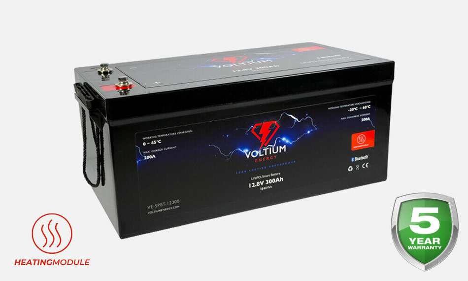 Voordelset Voltium  LiFePO4 Smart Battery 12,8V 300Ah + Victron 50A DC/DC