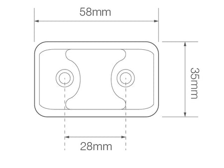 Led Zijmarkeringslamp Amber 58 x 35 x 19 35 serie