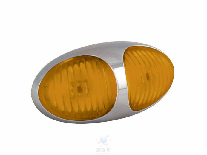 Led Zijmarkeringslamp Amber 70 x 35 x 20 Chrome 37 serie plug&play