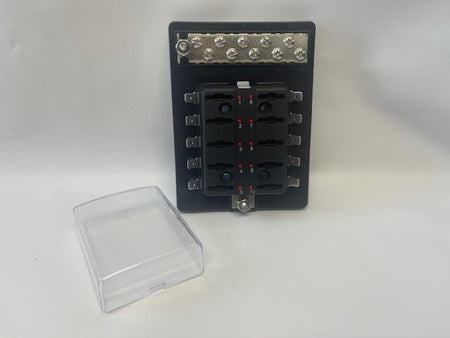 Zekeringenhouder rechthoek 6 , 10p LED controle