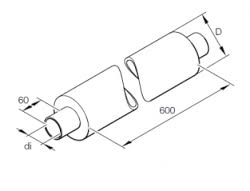 Luchtslang-Ruisfilter 75mm Lengte 0.5 Meter