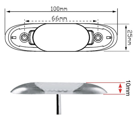 Led Instapverlichting rood 12V 100 x 25 x 10 68 serie