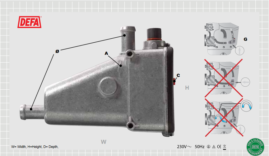 Defa SafeStart 700 serie 700W met thermostaat 80ºC