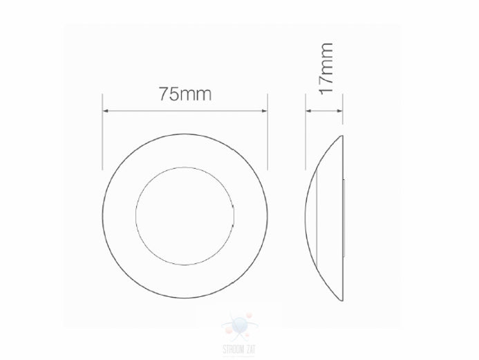 Led Interieurverlichting voorzien cool white licht 24V chrome rand rond 75