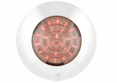 Led Interieurverlichting duo color rood  witte rand rond 75 12V