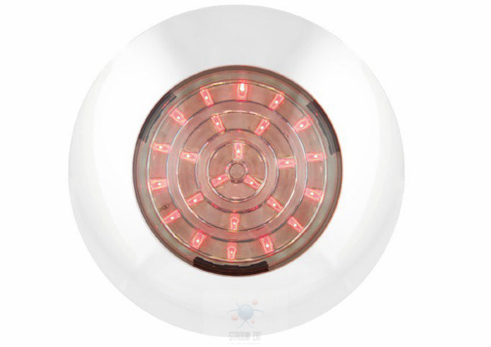 Led Interieurverlichting duo color rood  witte rand rond 75 12V