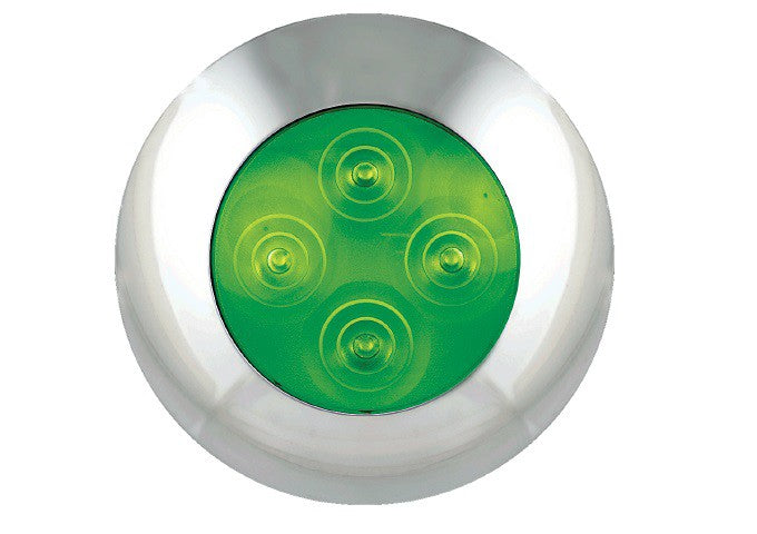Led Interieurverlichting groen met chromen rand rond 75 12V