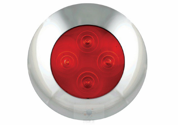 Led Interieurverlichting groen met chromen rand rond 75 12V