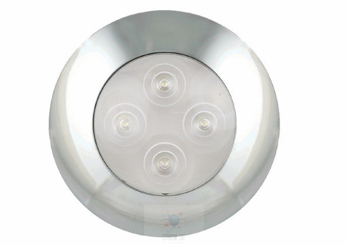 Led Interieurverlichting softwit / ivoor met chromen rand rond 75 12V