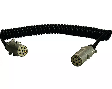 Spiraalkabel 7-aderig Euro-S accessoire met metalen stekkers