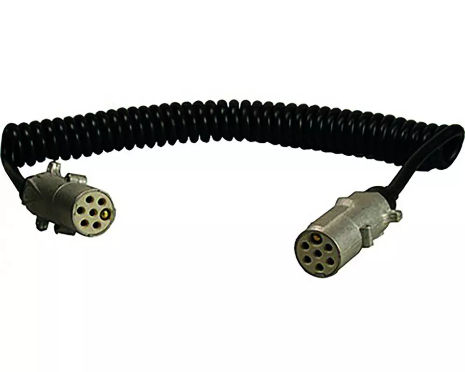 Spiraalkabel 7-aderig Euro-S accessoire met metalen stekkers