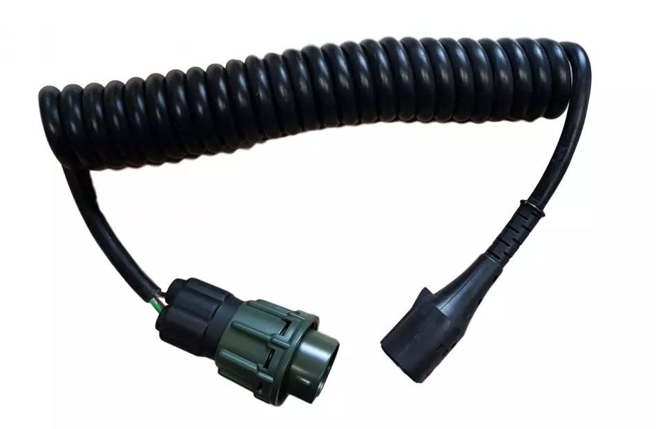 Spiraalkabel 3 x 6mm² met  stekker & 2 polige nato stekker