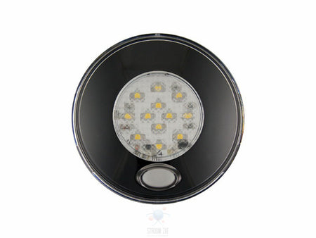 Led Interieurverlichting voorzien warm white licht 24V zwarte rand & schakelaar rond 80