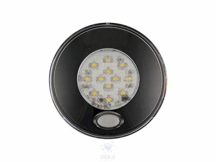 Led Interieurverlichting voorzien warm white licht 24V zwarte rand & schakelaar rond 80