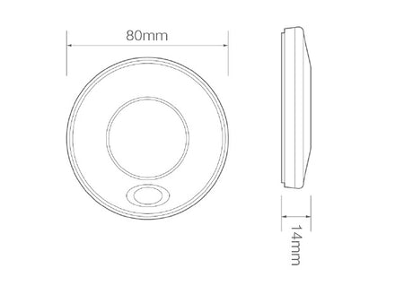 Led Interieurverlichting voorzien warm white licht 24V chrome rand & schakelaar rond 80