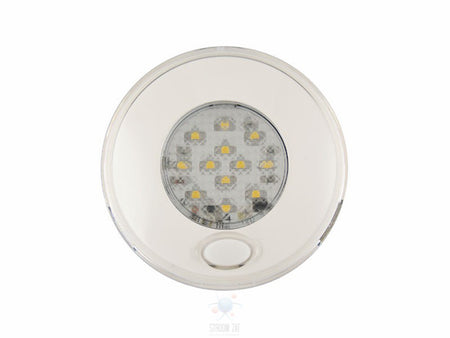 Led Interieurverlichting voorzien warm white licht 24V witte rand & schakelaar rond 80
