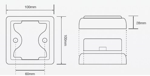 LED combi lamp 100x100mm chroom 80 serie