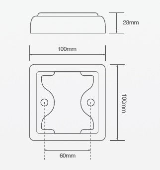 Led 100mm vierkant mistlamp  80 serie