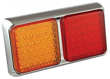 Led rem/achterlicht unit 190 x 100 x 28 80 serie Chrome