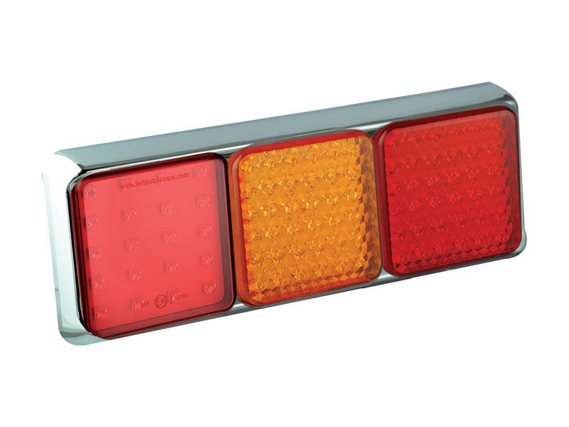 Led rem/achterlicht unit 278 x 100 x 28 80 serie Chrome 