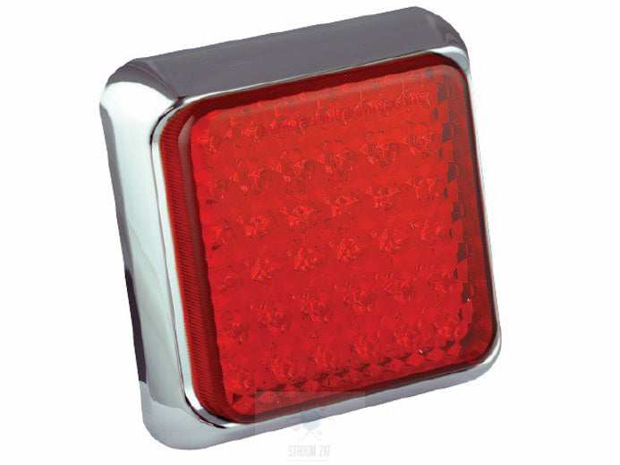 Led 120mm vierkant rem/achterlicht chroom 100 serie