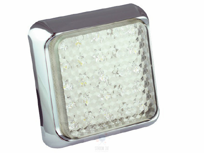 Led 145mm vierkant achteruitrijlicht chroom 125 serie