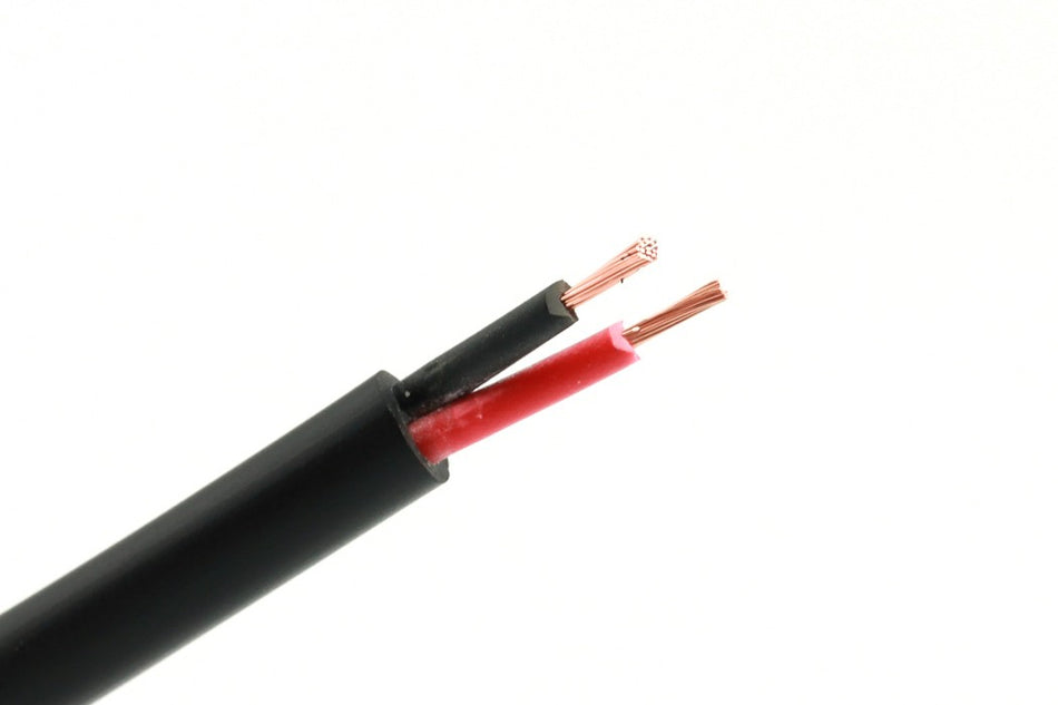Kabel 2x 0.65mm² rond rood/zwart