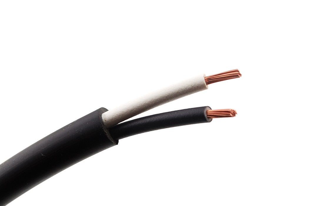 Kabel 2x1.5mm² rond zwart/wit