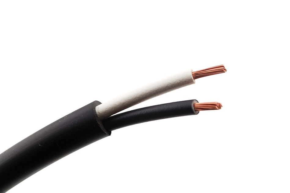 Kabel 2x1.5mm² rond zwart/wit
