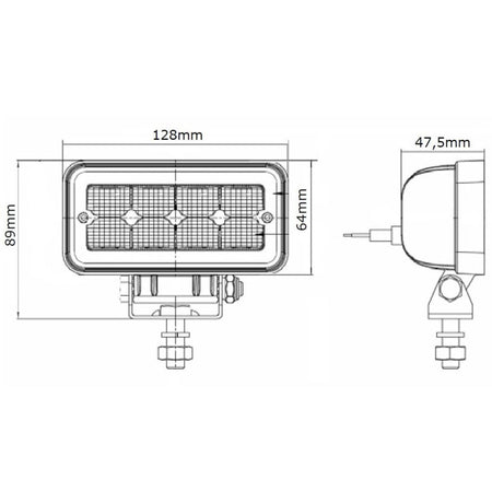 LED Werklamp rechthoek 1136 Lumen