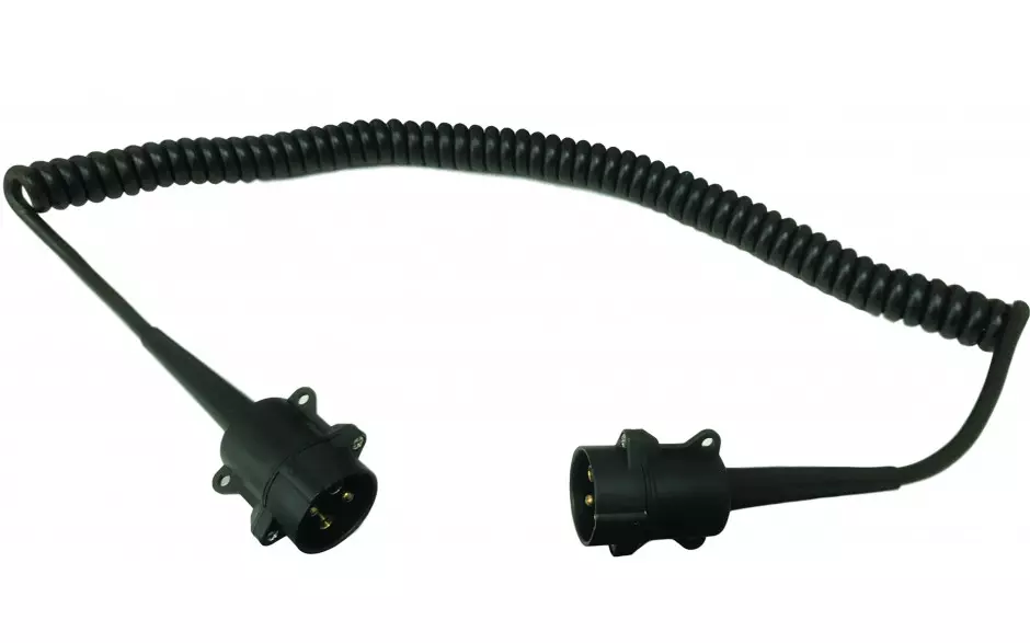 Spiraalkabel 2 x 4p stekker 3.0m