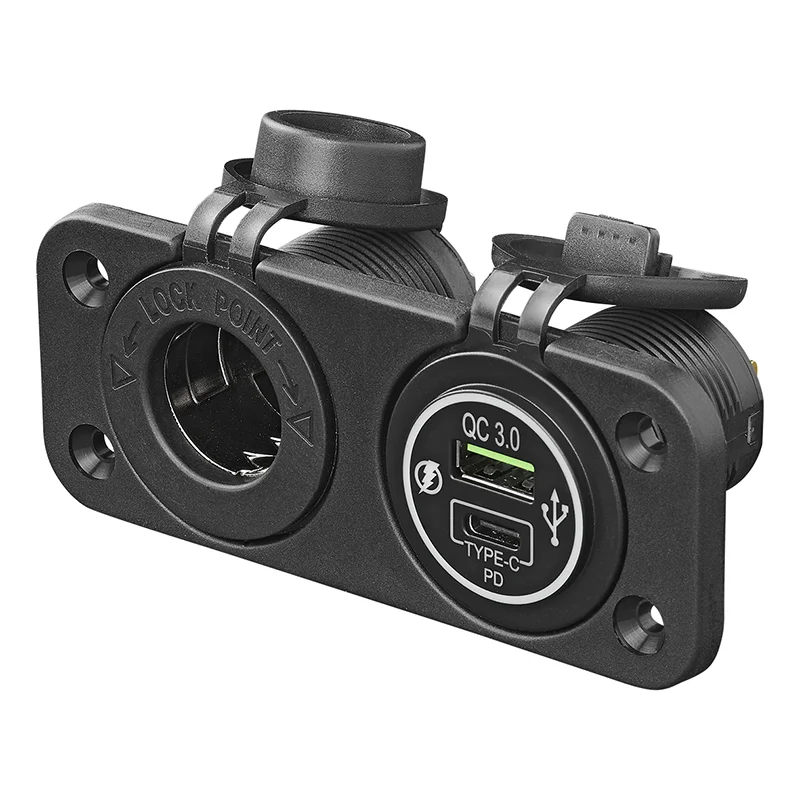 Inbouw USB A+C  met 12V standaard stopcontact