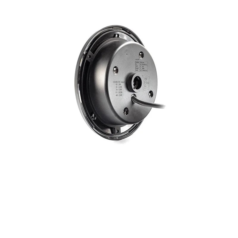 Achterlicht LED rond Dark- of Chroomlook Kabel of stekker 