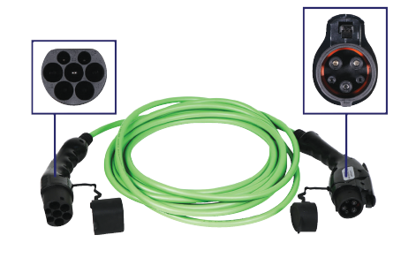 Verloopkabel type 1 naar type 2 32A