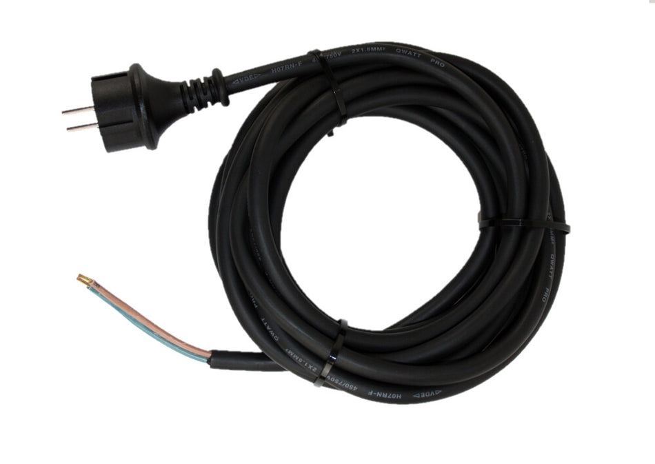 Machine kabel 2x1.5mm² met aangegoten stekker 5Meter