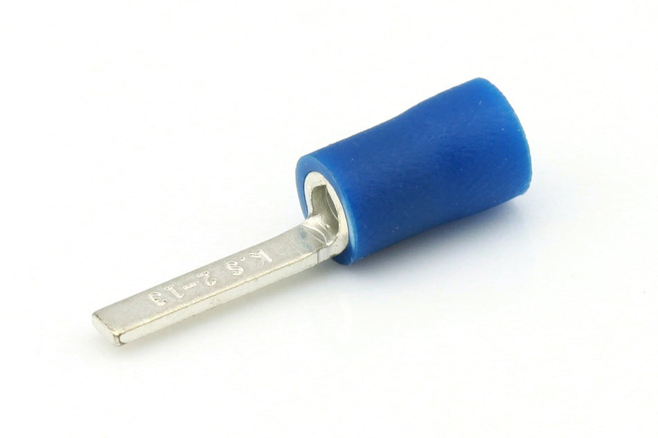 Kabelschoen blauw Platte pensteker 2.4mm á 100 stuks