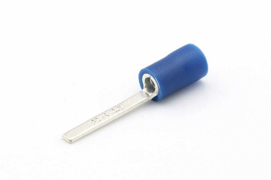 Kabelschoen blauw Platte pensteker 2.2mm á 100 stuks
