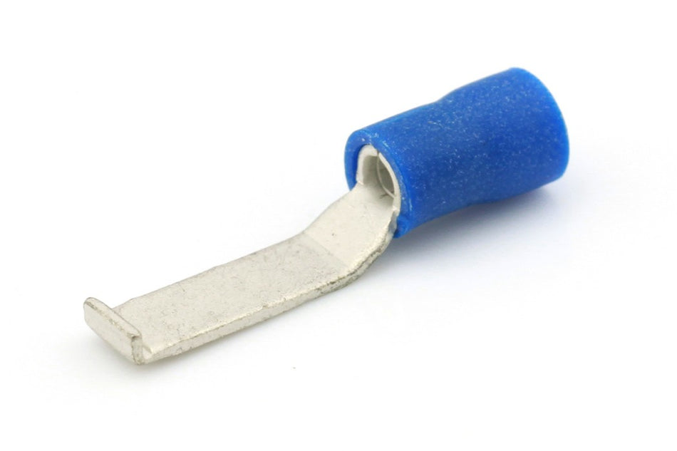 Kabelschoen blauw Platte pensteker met lip 3.0mm á 100 stuks