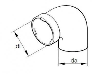 Bocht Haaks 60 mm
