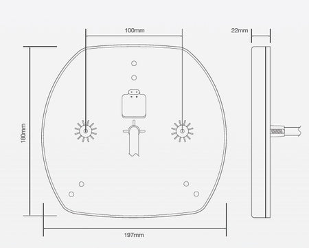 Led rem/achterlicht unit 197 x 180 x 22 EU195 serie slim-line trailer rechts