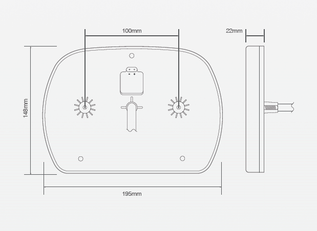 Led rem/achterlicht unit 195 x 148 x 22 EU200 serie slim-line trailer links + rechts
