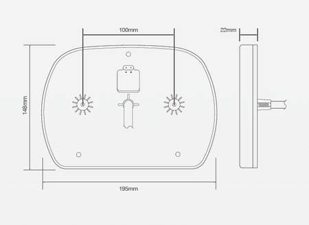 Led rem/achterlicht unit 195 x 148 x 22 EU200 serie slim-line trailer links + rechts